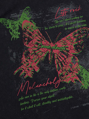 Distressed Graphic Butterfly Print Vest - thumbnail 5