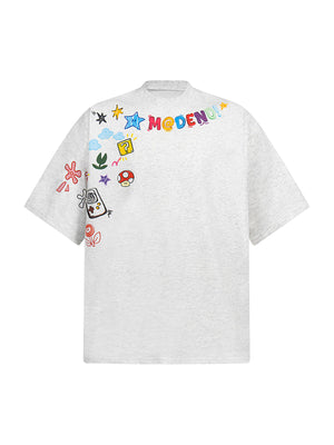 Floral Embroidered Crew Neck T-Shirt - thumbnail 8