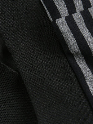Detachable Fur Collar Striped Hooded Sweatshirt - thumbnail 4
