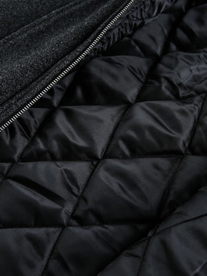 Retro Wool Blend Stand Collar Cotton Jacket - thumbnail 7