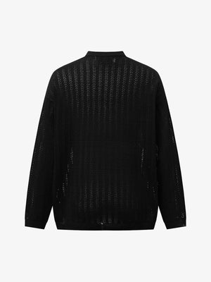 Streetwear Retro Hollow-Out Knit Sweater - thumbnail 9