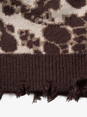 Vintage Skull Leopard Jacquard Knitted Cardigan - thumbnail 16