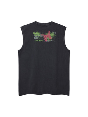 Distressed Graphic Butterfly Print Vest - thumbnail 4