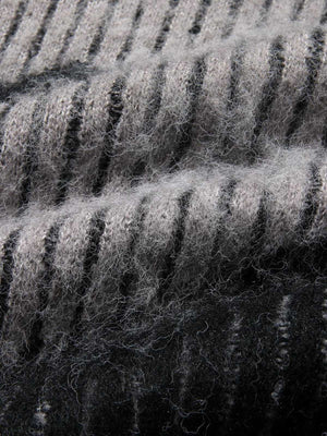Knitted Fleece Cardigan Irregular Pattern Sweater - thumbnail 3