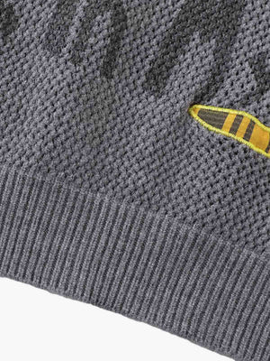 Vintage Patch Embroidered Hooded Sweater - thumbnail 5