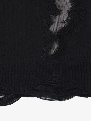 Vintage Street Distressed Ripped Knit Sweater - thumbnail 32
