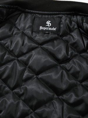 Street Motorcycle Stand Collar Leather Padded Jacket - thumbnail 6