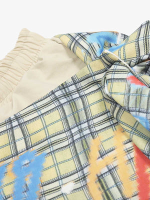 Contrast Graffiti Plaid Decorative Patchwork Loose Casual Pant - thumbnail 9