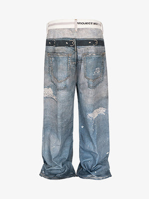 3D Print Baggy Jeans with Printed Rips – flat back | XoKool