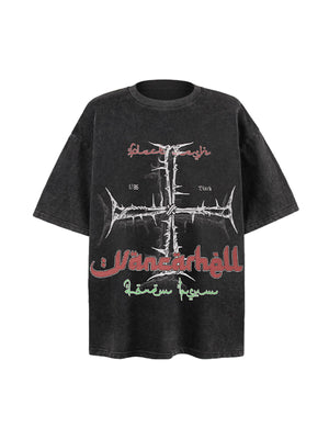 Street Cross Print T-Shirt - thumbnail 1