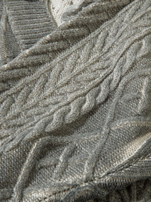 Cable Knit Cardigan Damaged Dirty Dyed Sweater - thumbnail 7