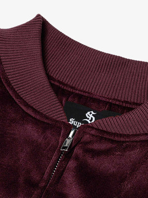 Vintage Velvet Pearl Embellished Bomber Jacket - thumbnail 6