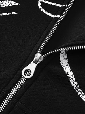 High Street Script Letter Print Zip-up Hoodie Jacket - thumbnail 20
