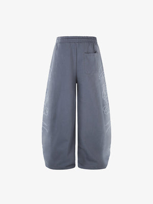Faded sweatpants – Blue Grey, back flat | XoKool