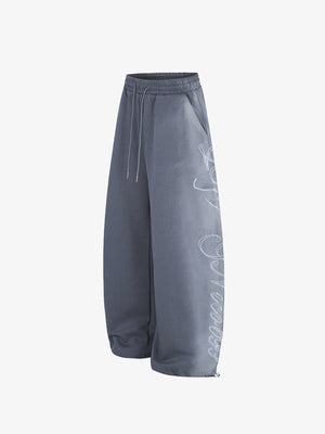 Faded sweatpants – Blue Grey, side flat | XoKool
