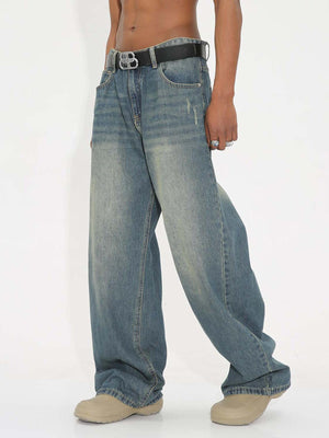 Faded Wide Leg Jeans – am Model, seitlich | XoKool