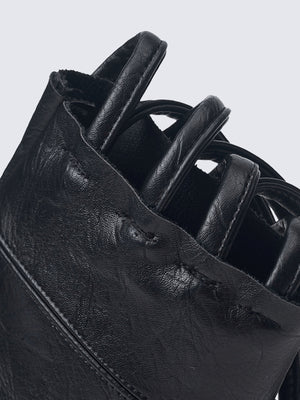 Fingerlose Handschuhe aus Kunstleder mit Riemenschlaufen – Riemenschlaufen im Detail | XoKool