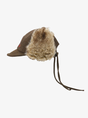Retro Tweed Plush Earflap Embroidered Letter Cap - thumbnail 7