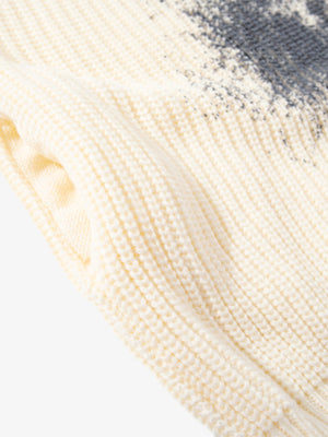 Ink-Splashed Butterfly Jacquard Zip Knit Sweater - thumbnail 10