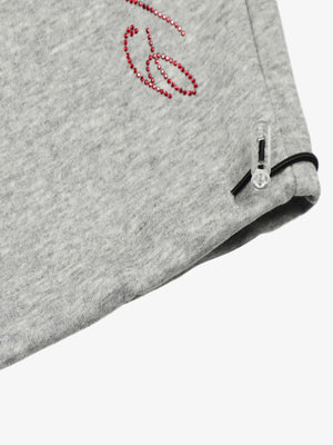 Draped Red Diamond Drawstring Casual Pants - thumbnail 9