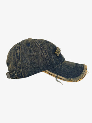 Street Washed Distressed Letter Embroidered Baseball Cap - thumbnail 5