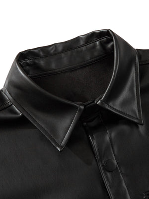 Cleanfit Short-Sleeve PU Leather Shirt - thumbnail 2