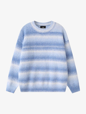 Retro Gradient Stripe Jacquard Sweater - thumbnail 1