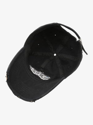 Vintage Washed Distressed Letter Embroidery Baseball Cap - thumbnail 3