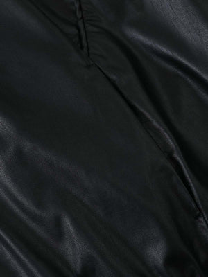 Boxy Hooded PU Leather Racing Jacket - thumbnail 3
