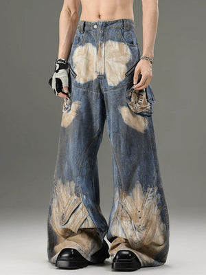 Flare Cargo Jeans – Blue, on model front | XoKool