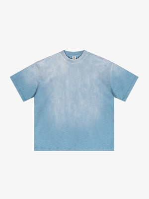 Garment dyed blank tee – Light Blue, front | XoKool