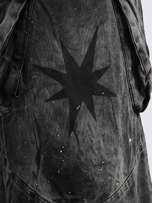 Gothic cargo pants – star print close-up | XoKool