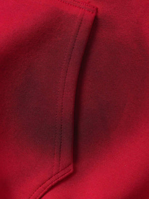Chain print hoodie – Red, pocket close-up | XoKool