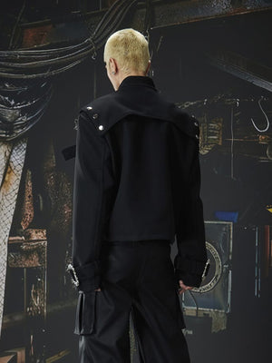 Gothic buckle jacket – on model, back view | XoKool