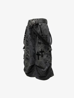 Capri jeans – Black, front with belt | XoKool