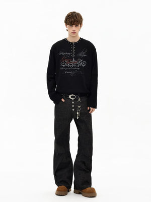 Studded half zip long sleeve – on model, full body front | XoKool