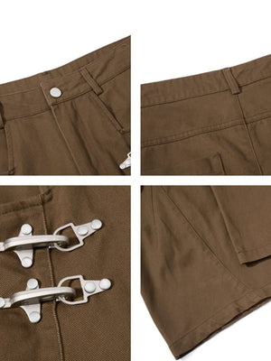 Gothic Hose – Kaffeebraun, Detail-Collage (Bund, Verschlüsse, Einsatz) | XoKool