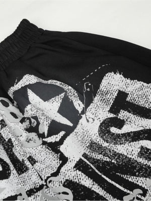 Graphic Barrel Jogginghose – Bund und Print Nahaufnahme | XoKool