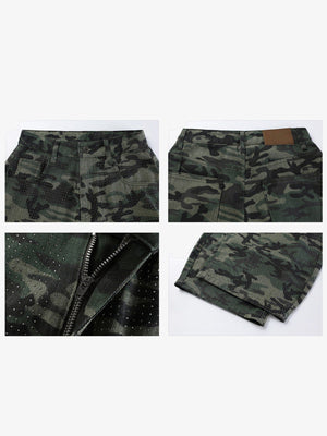 Camo jeans – waist, back patch, zip fly and hem details | XoKool