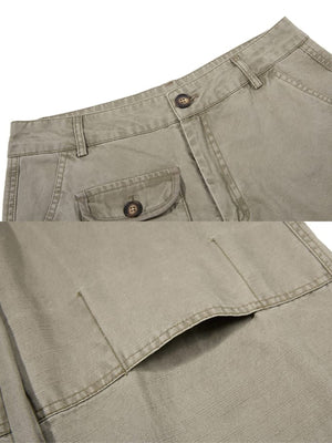 Cargo pants – Olive waistband and pocket close-ups | XoKool