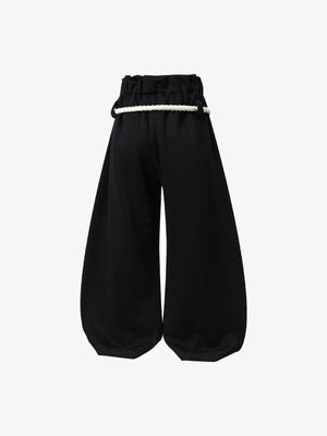 Grey barrel sweatpants – Black, back view | XoKool