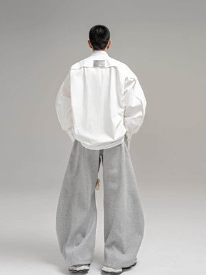 Grey barrel sweatpants – Grey, on model back | XoKool