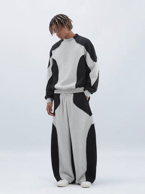 Sudadera cuello redondo colorblock, en modelo, lateral | XoKool