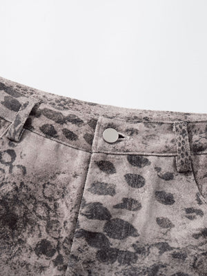 Graue Graphic Shorts mit Kreuz-Patches – Bund Nahaufnahme | XoKool
