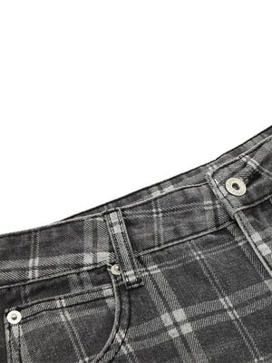 Karierte Jeans – Nahaufnahme Bund und Tasche | XoKool