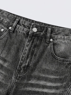 Rhinestone Wide Leg Jeans – waistband & button close-up | XoKool