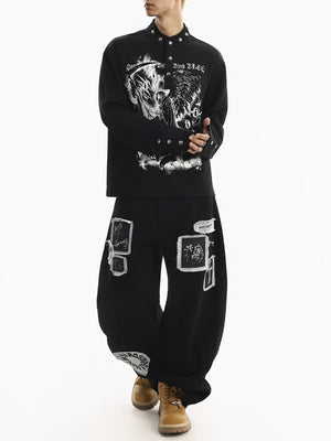 Grim reaper long sleeve – Black on model, full front | XoKool