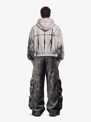 Grunge Cargohose – Anthrazit, am Model, Rückansicht | XoKool