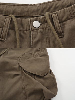 Heart pocket cargo pants – Mocha waistband and heart pocket close-up | XoKool