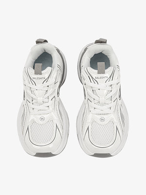 Metallic chunky sneakers – White, top view | XoKool